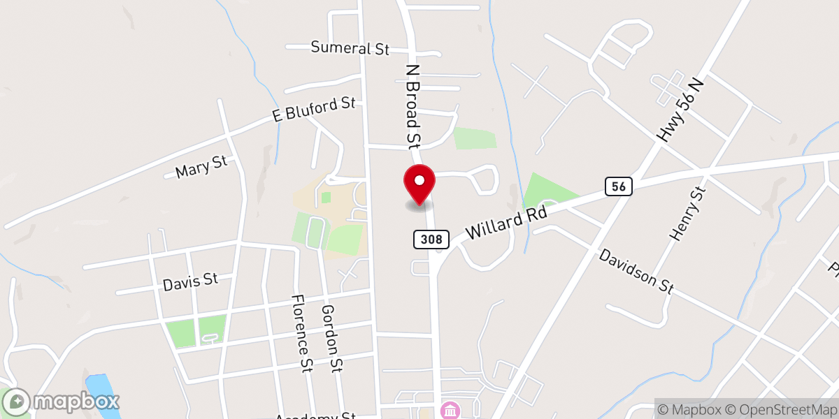 Map showing location of Church of Christ