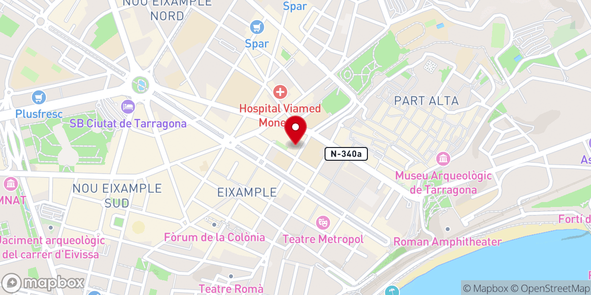 Map showing location of Iglesia de los Carmelitas