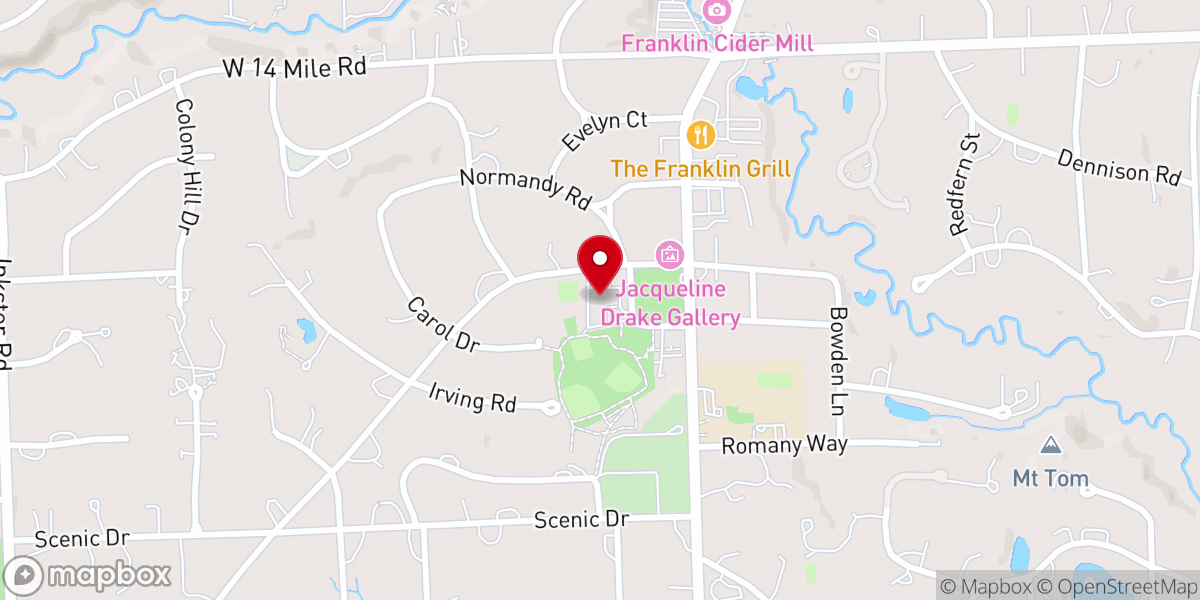 Map showing location of Franklin Community Church