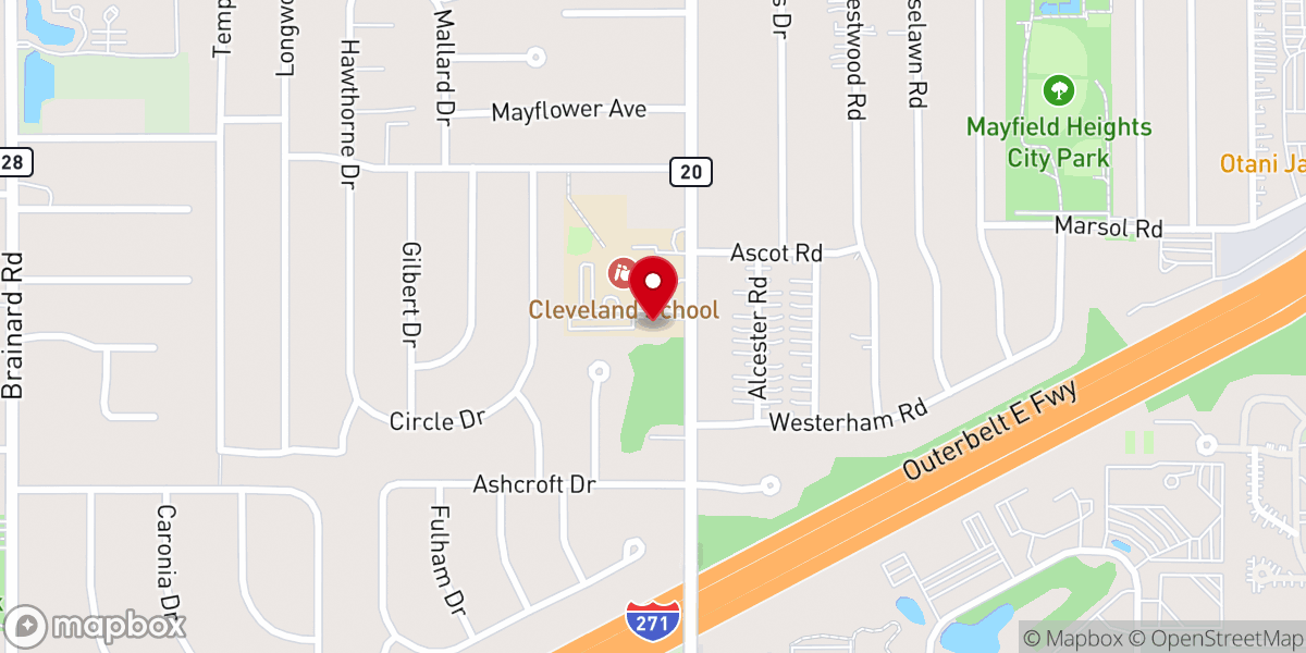 Map showing location of Templeisrael of Greater Cleveland