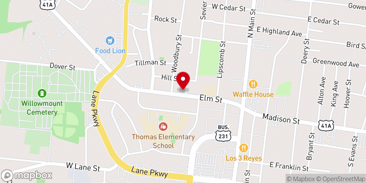 Map showing location of Christ Lutheran Church