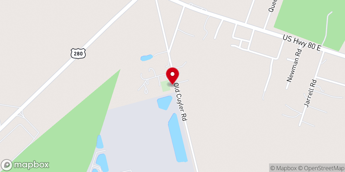 Map showing location of Miles Branch Baptist Church