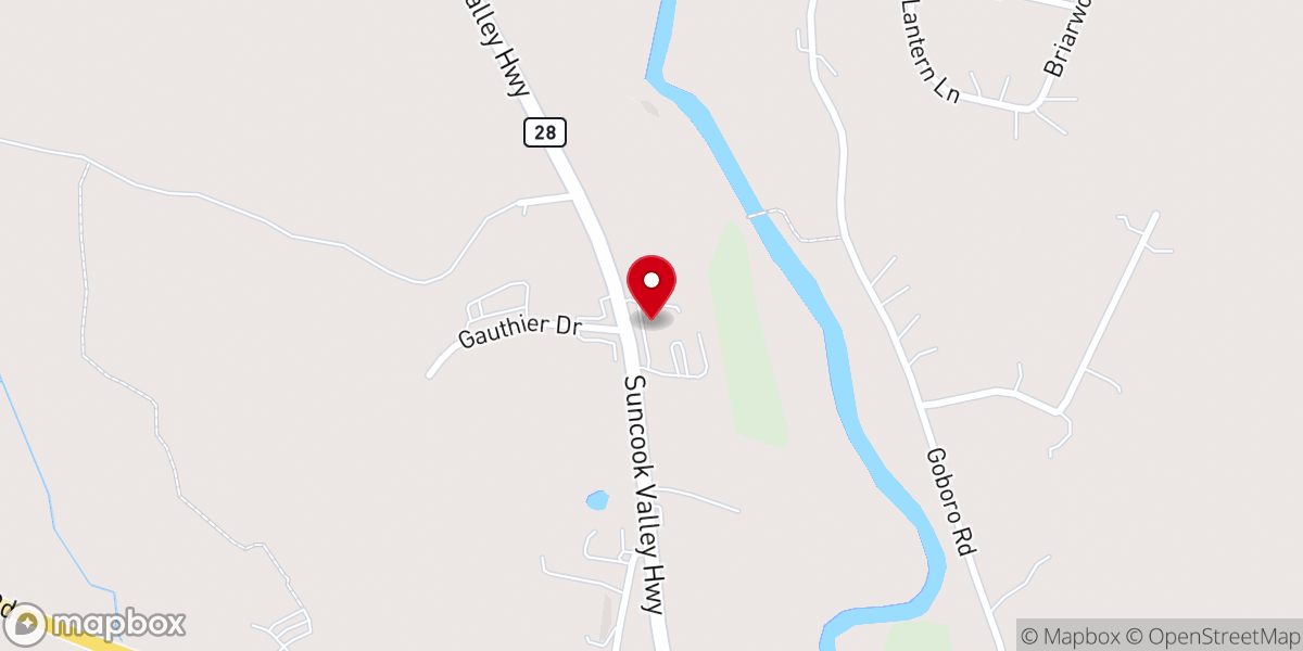 Map showing location of Merrimack Valley Church Assemblies of God