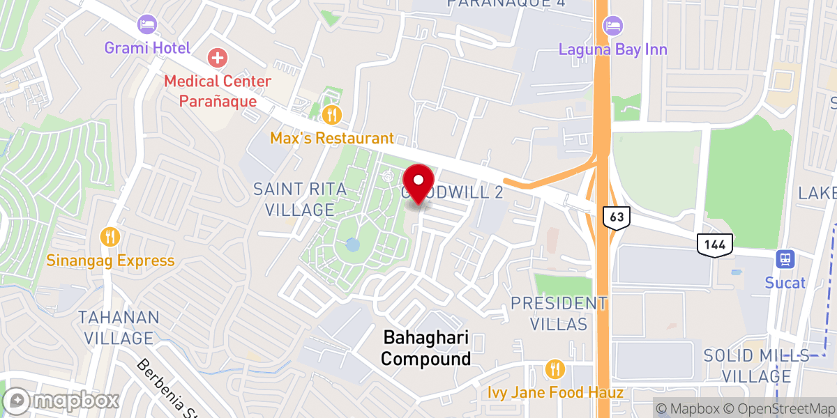 Map showing location of Ascension of Our Lord Parish Church - Goodwill II Subdivision, BF Homes, Parañaque City (Diocese of Parañaque)