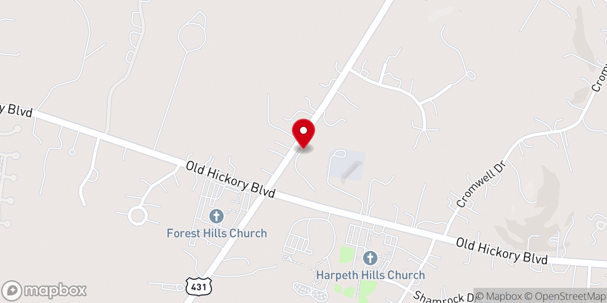 Map showing location of Fairview Church