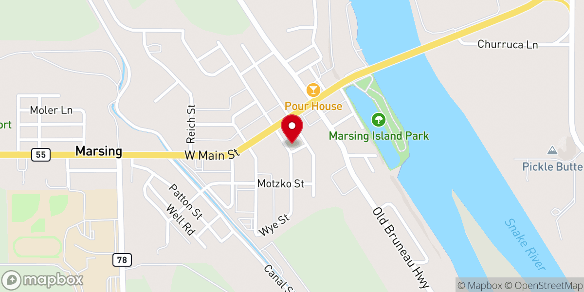 Map showing location of Marsing Church of the Nazarene