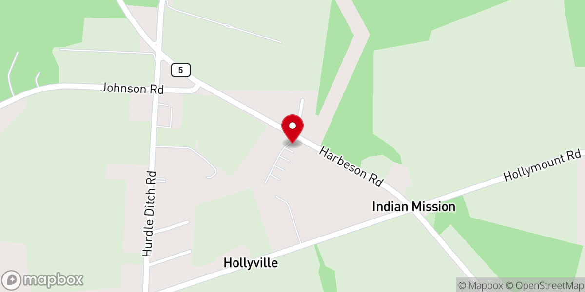 Map showing location of Sussex County Bible Church