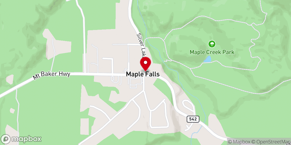 Map showing location of Maple Falls