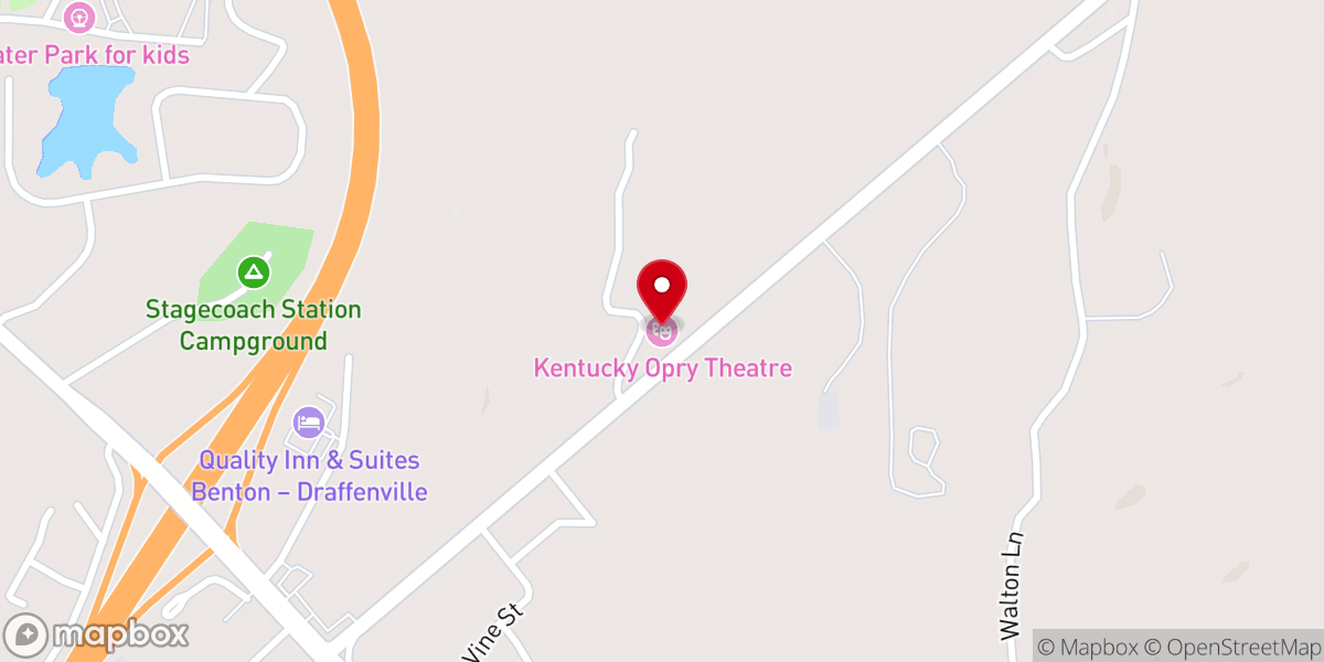 Map showing location of Kentucky Opry Theater