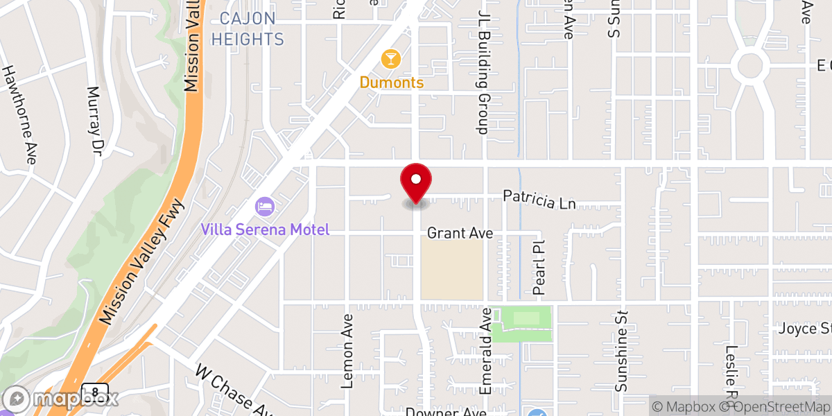 Map showing location of First United Methodist Church of El Cajon