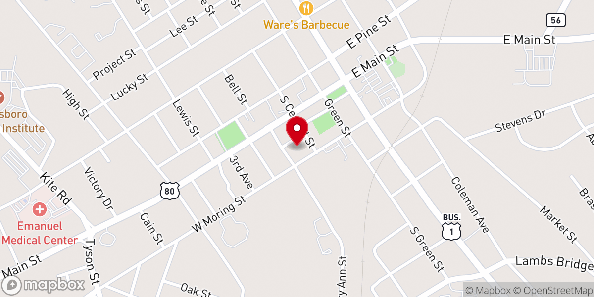 Map showing location of Emanuel Missionary Baptist Association