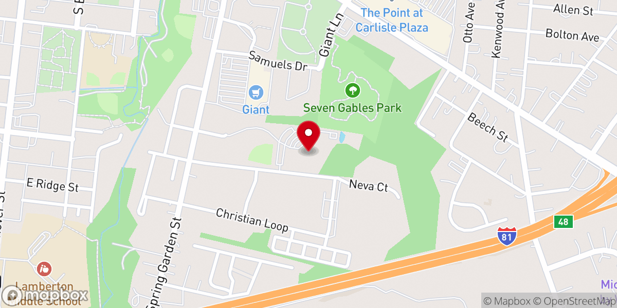 Map showing location of Carlisle United Methodist Church
