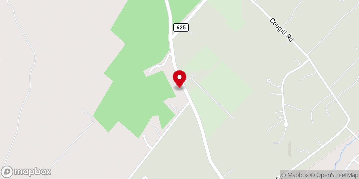 Map showing location of Green Valley Baptist Church