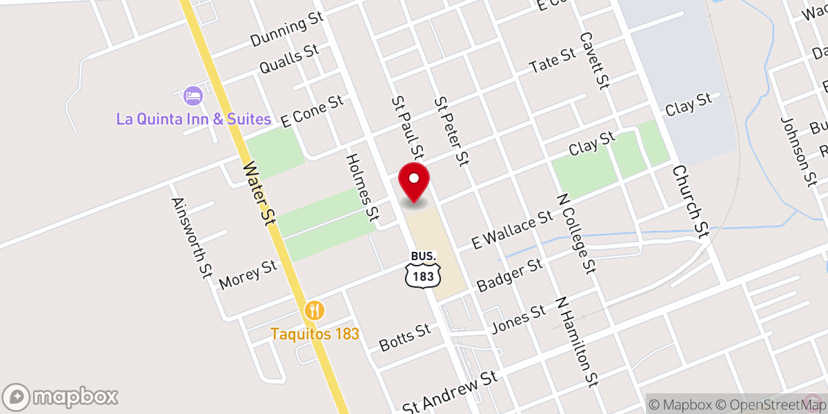 Map showing location of First Evangelical Lutheran Church