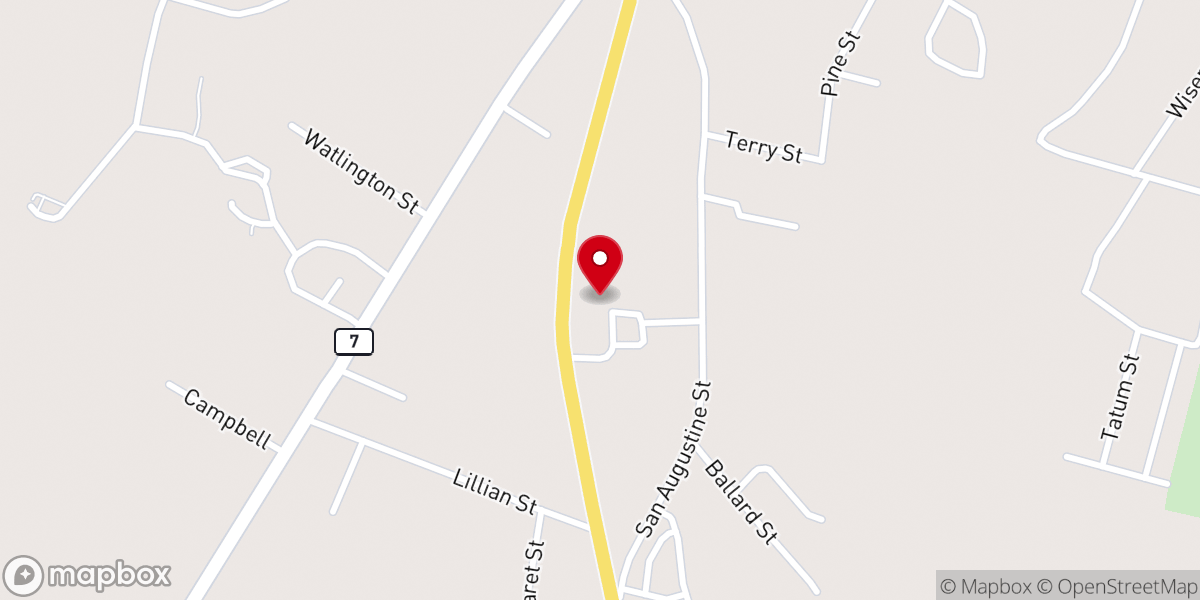 Map showing location of St. John's Episcopal Church