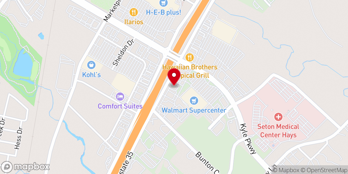 Map showing location of RBFCU - Kyle
