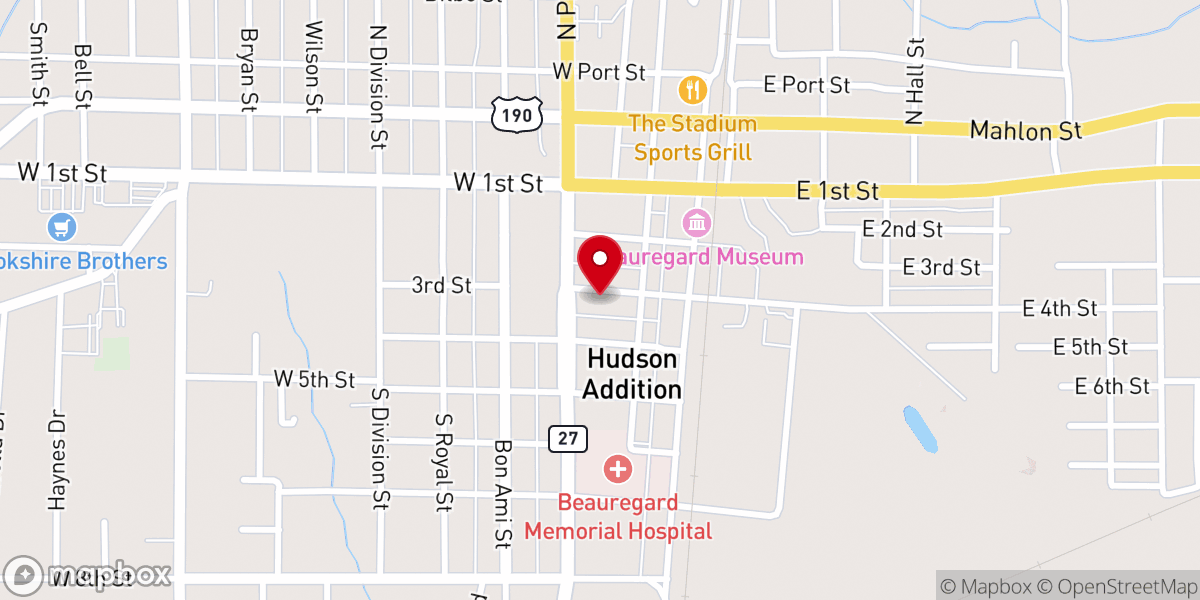 Map showing location of Antioch Baptist Church