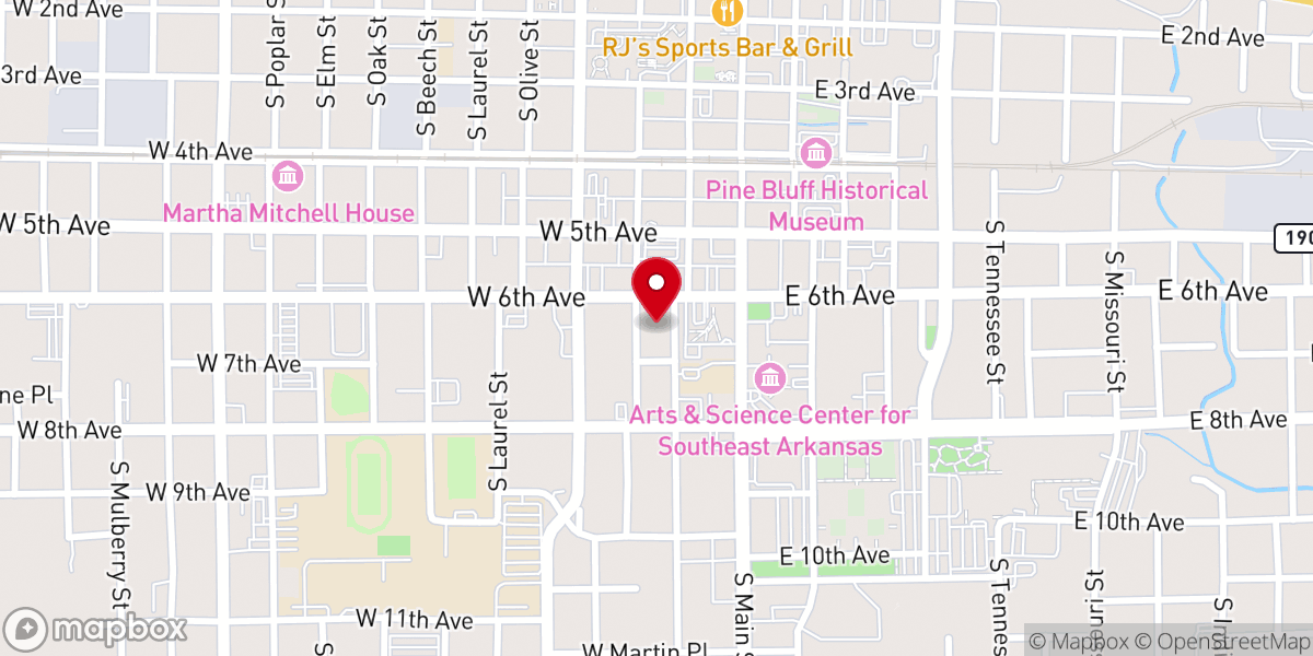 Map showing location of First Methodist Church