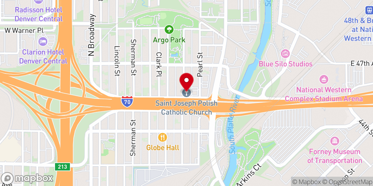 Map showing location of Saint Joseph Polish Catholic Church