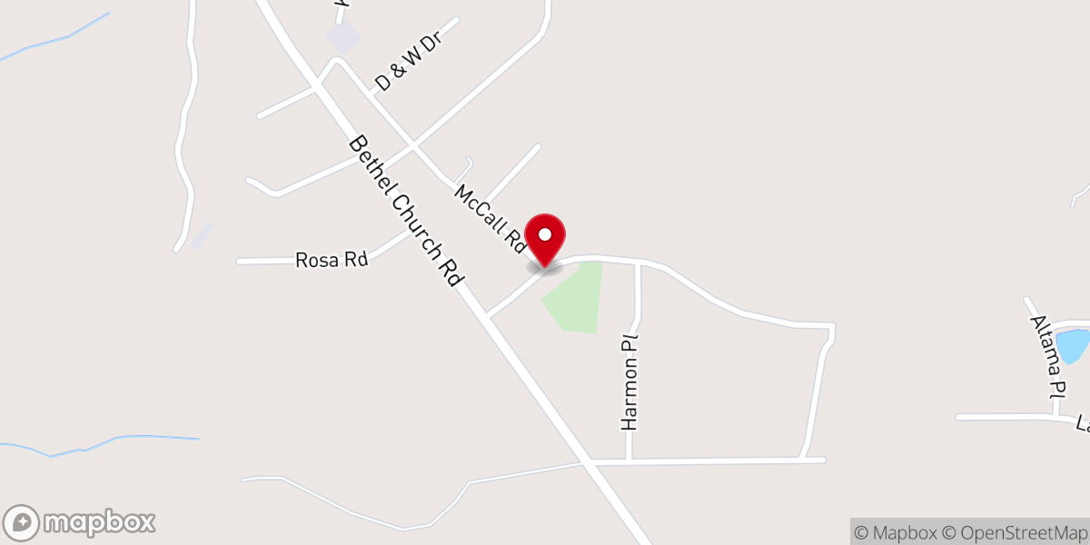 Map showing location of Pleasant Grove Baptist Church