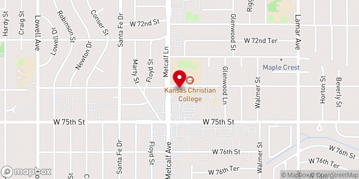 Map showing location of 2 or more church