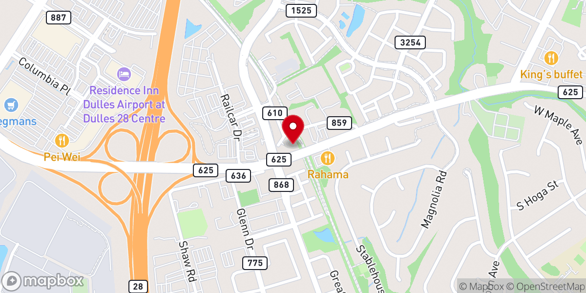 Map showing location of Church Road Animal Hospital