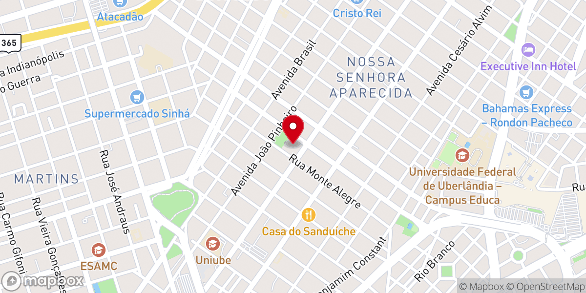 Map showing location of Santuário Diocesano Nossa Senhora Aparecida - Uberlândia MG