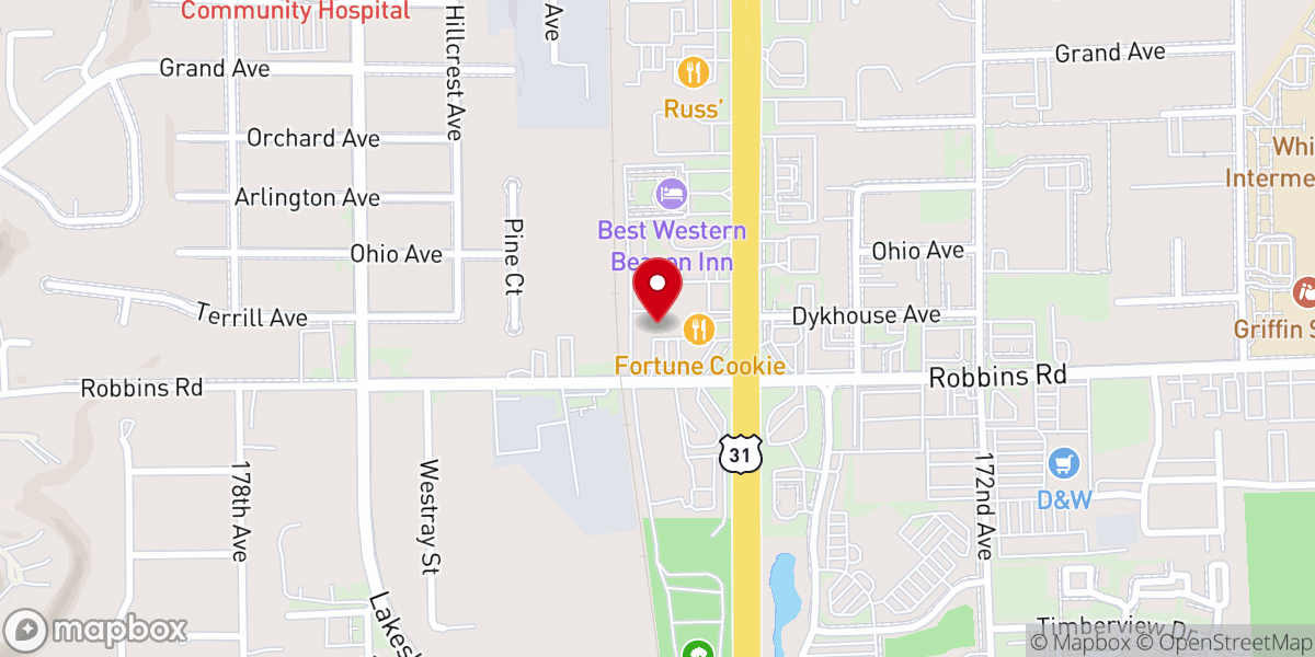 Map showing location of Christian Science Reading Room and Church