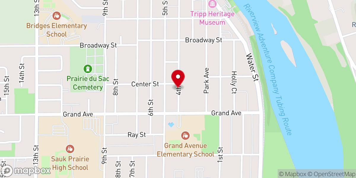 Map showing location of Prairie du Sac