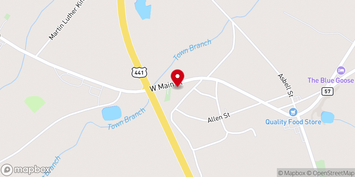 Map showing location of Greater Bethel Baptist Church