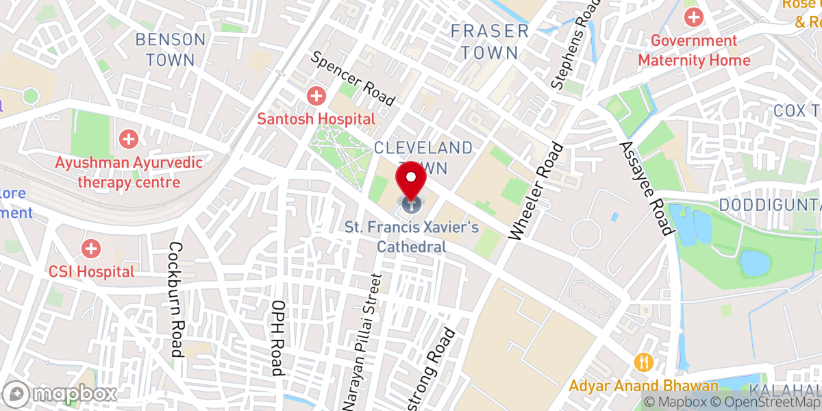 Map showing location of St Francis Xavier's Cathedral