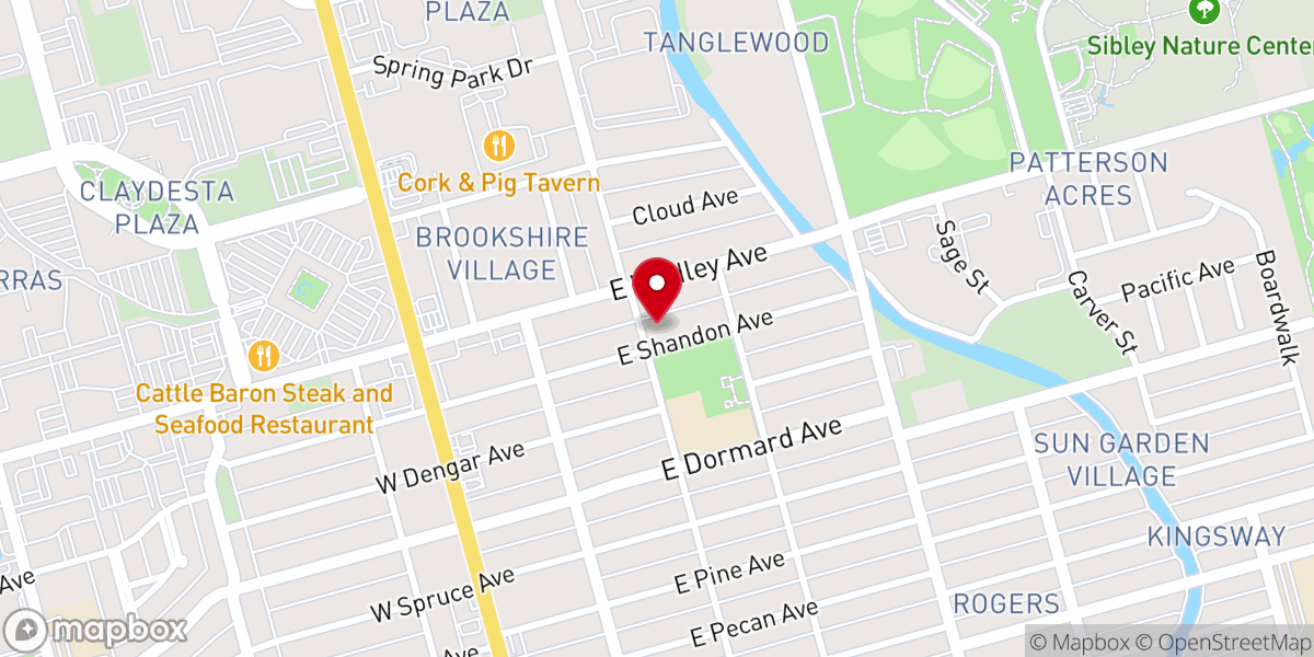 Map showing location of Mt Calvary Missionary Baptist