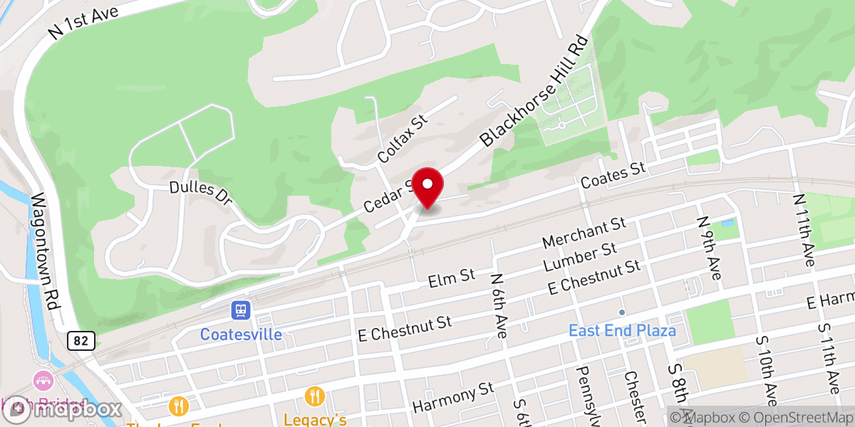 Map showing location of Holy Tabernacle Church