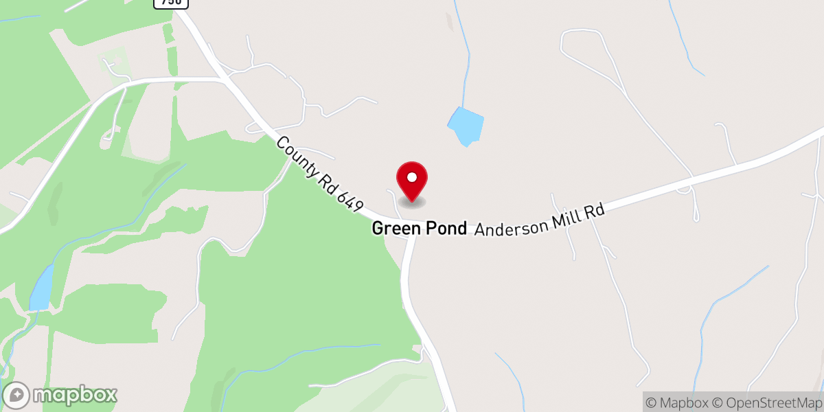 Map showing location of Greenpond Baptist Church