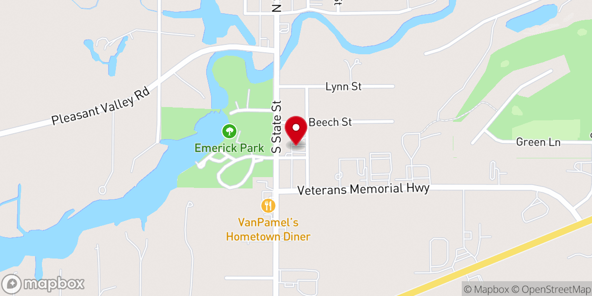 Map showing location of Hillman Methodist Church
