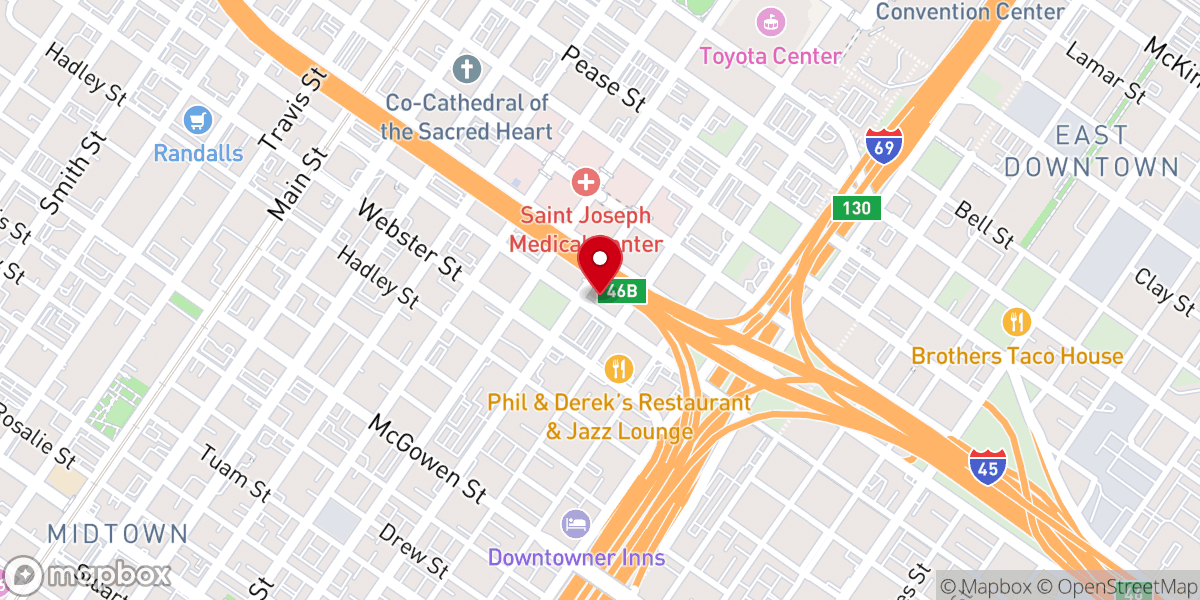 Map showing location of St John's United Methodist Church