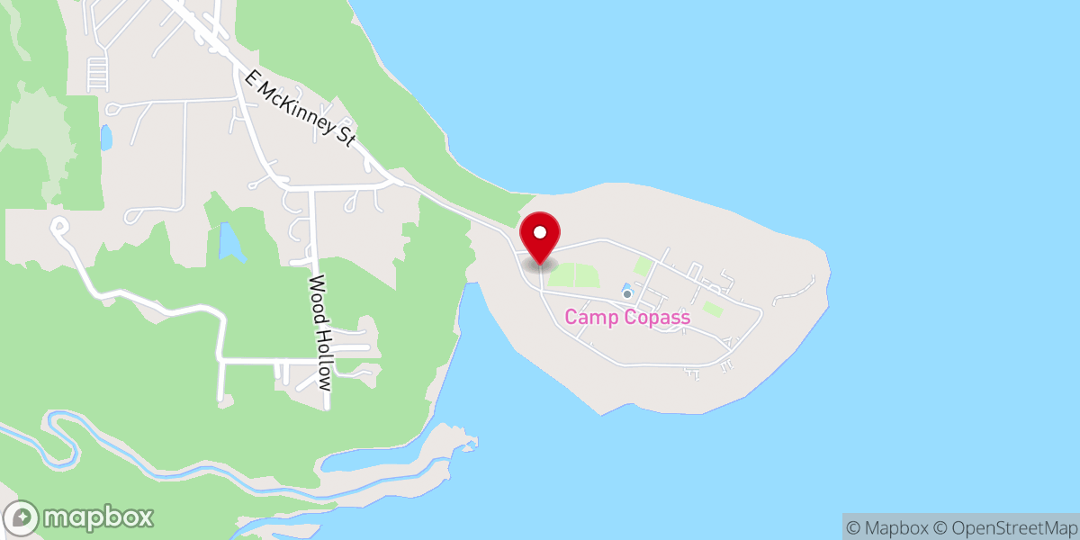 Map showing location of Camp Copass