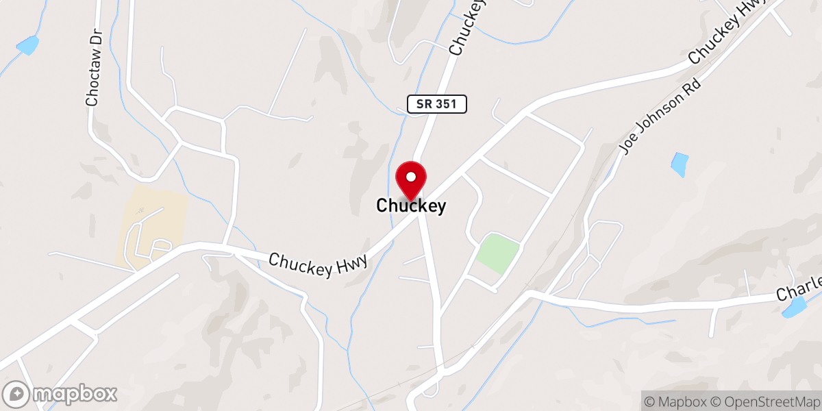 Map showing location of Chuckey
