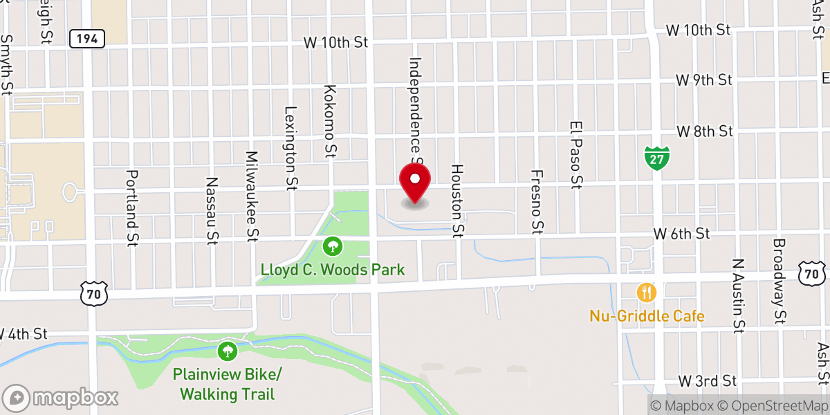 Map showing location of First United Methodist Church
