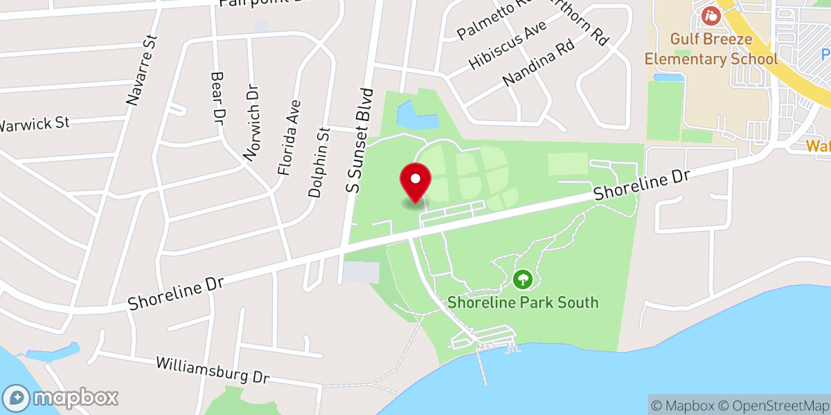 Map showing location of City of Gulf Breeze Parks & Recreation