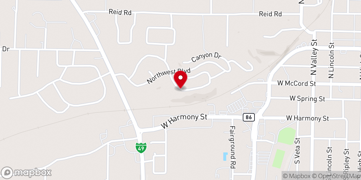 Map showing location of Baptist Revival Center