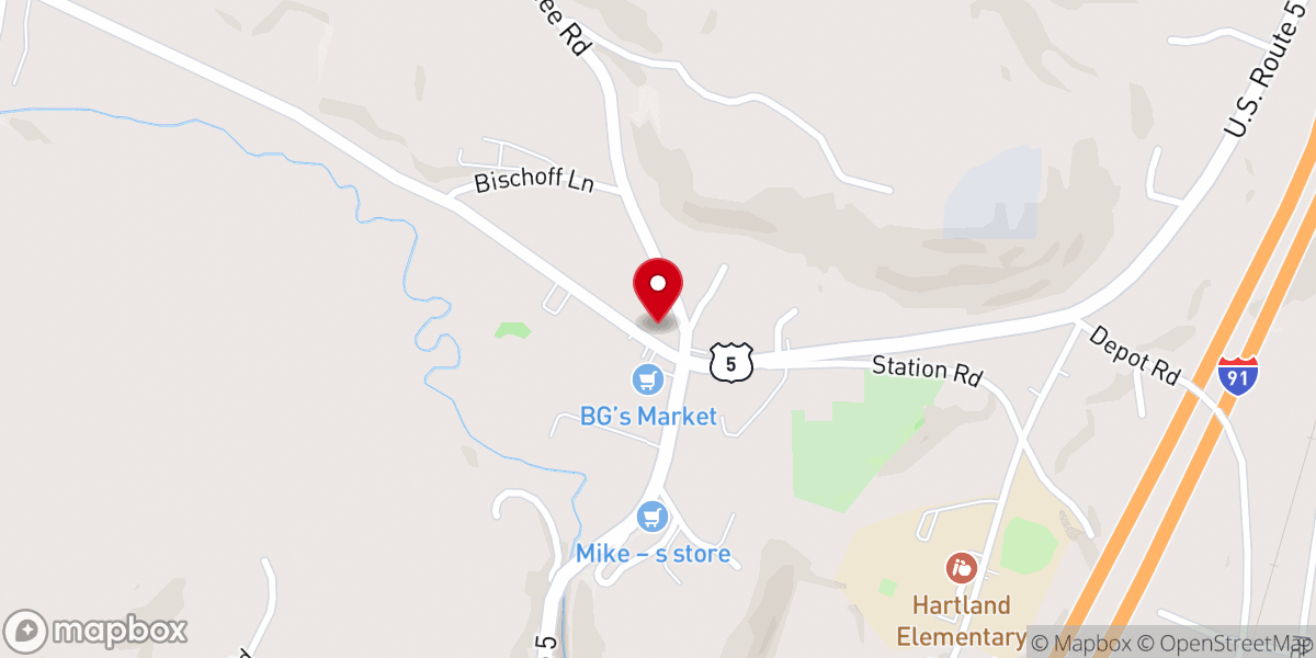 Map showing location of Hartland Town Clerk