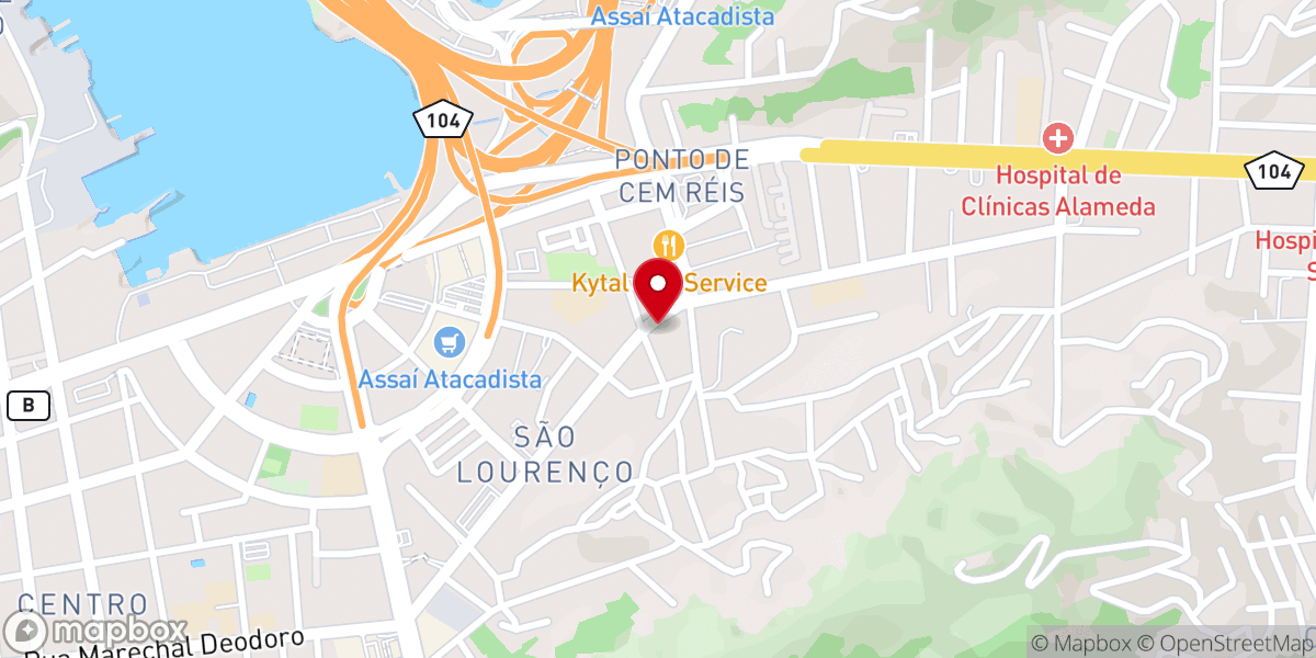 Map showing location of Universal São Lourenço
