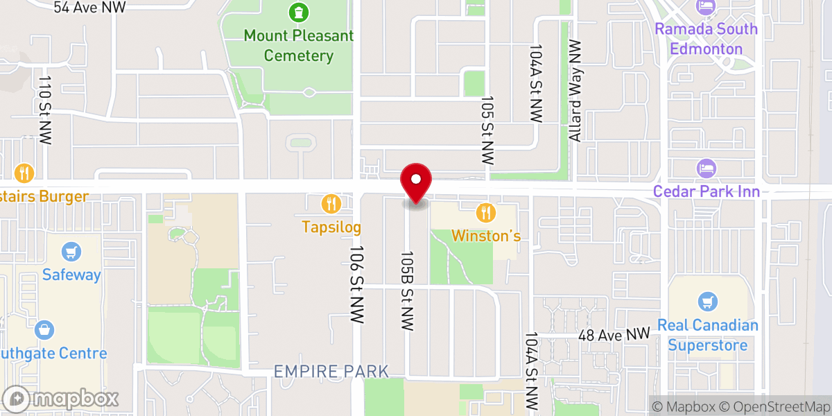 Map showing location of Church In Edmonton