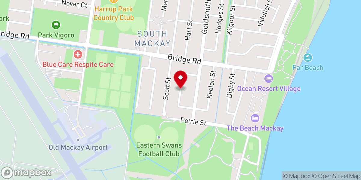 Map showing location of Gabe's House