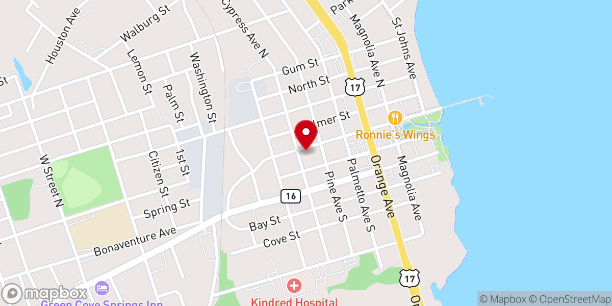 Map showing location of First Baptist Church - Food Distribution Center