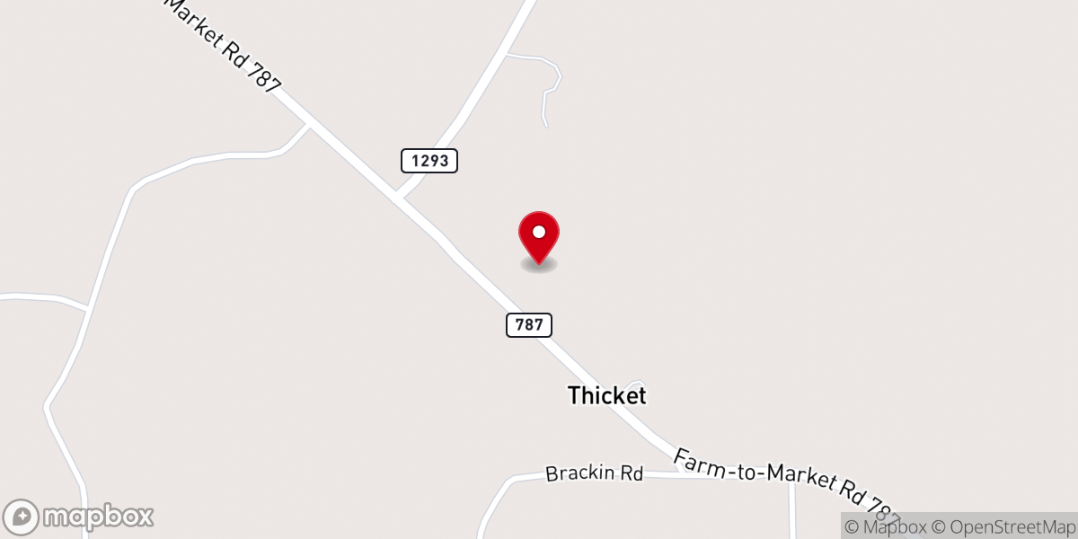 Map showing location of Thicket Church of God