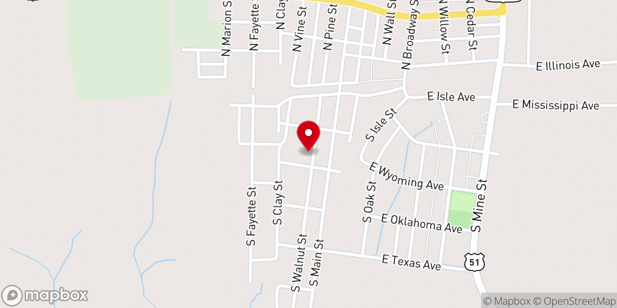 Map showing location of Glenridge Baptist Church