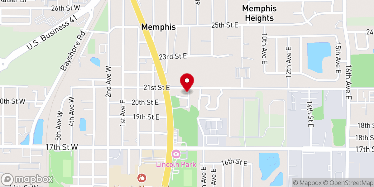 Map showing location of Mt Olive Missionary Church