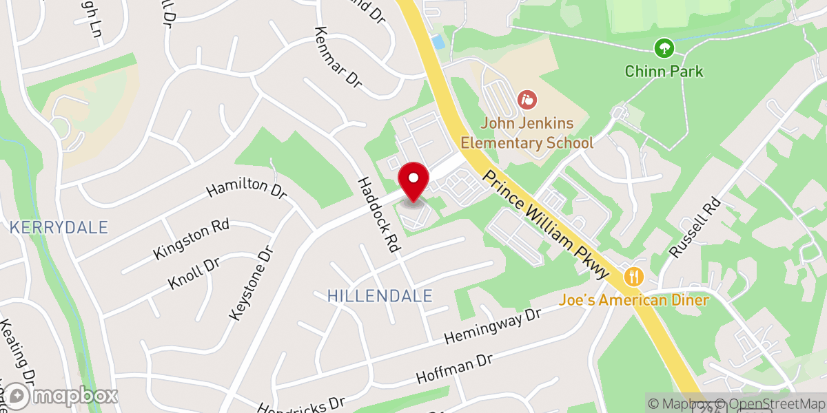 Map showing location of Hillendale Center of Hope Church